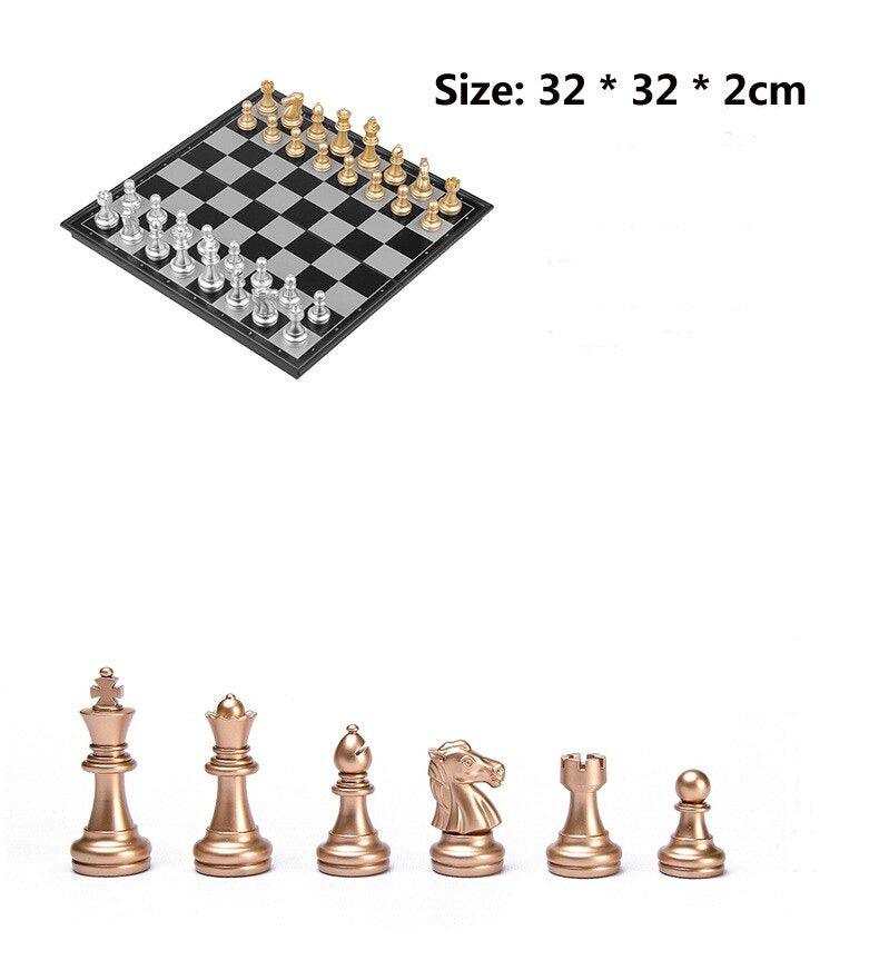 Jogo De Xadrez Tabuleiro Portátil Magnético Chess Grande