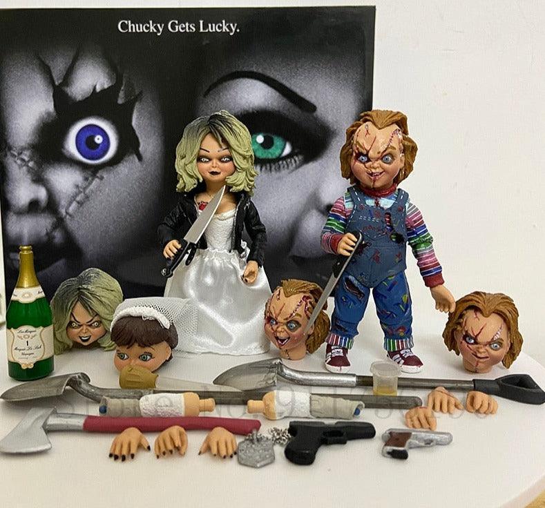 Bonecos Filme A Noiva de Chucky Tiffany e Chuky Neca