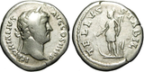 Moeda Romana Denário Adriano (117-138 dC) AR