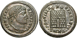 Moeda Romana Constantino Æ3 Campgate 326-327 dC