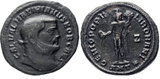 Moeda Romana Galério Follis 2.8mm (299–300 d.C.)
