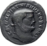 Moeda Romana Galério Follis 2.8mm (299–300 d.C.)
