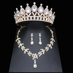 Coroa de Rainha Conjunto Colar e Brincos