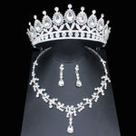 Coroa de Rainha Conjunto Colar e Brincos