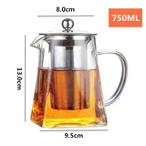 Bule de Vidro Chaleira Infusor Inox