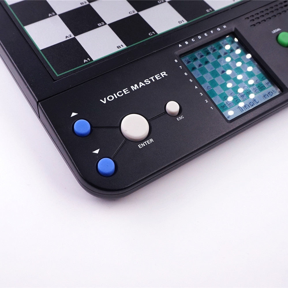 Xadrez eletrônico jogo de xadrez jogo de ensino único jogador xadrez sem  bateria transmissão de voz