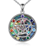 Colar de Proteção Pentagrama Abalone - Nerd Loja