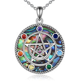 Colar de Proteção Pentagrama Abalone - Nerd Loja