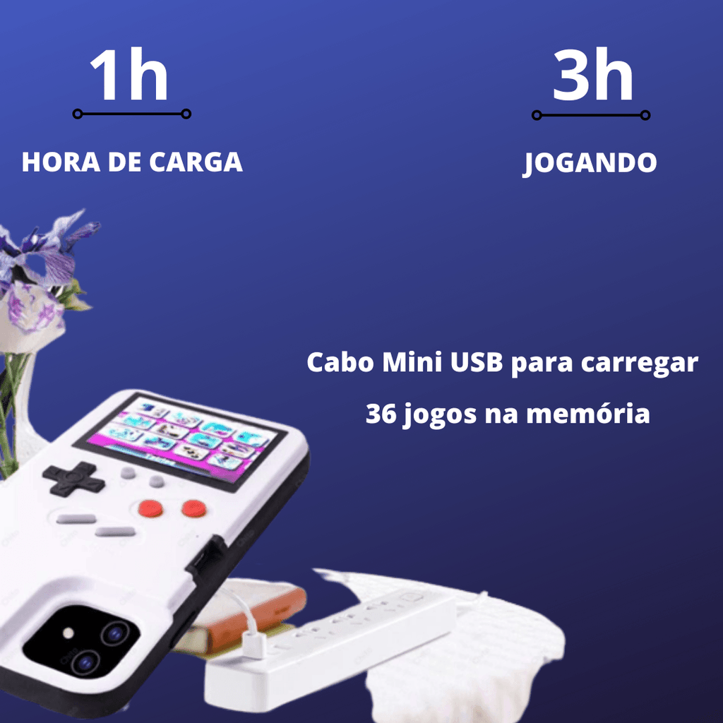 Capa de iPhone GameCase Retrô ORIGINAL com MAIS DE 30 JOGOS nostálgico –  Ideia Shopping