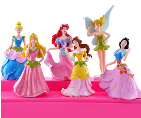 Boneca Princesa Disney Conjunto com 6 Peças 5 Princesas + 1 Sininho - Disney