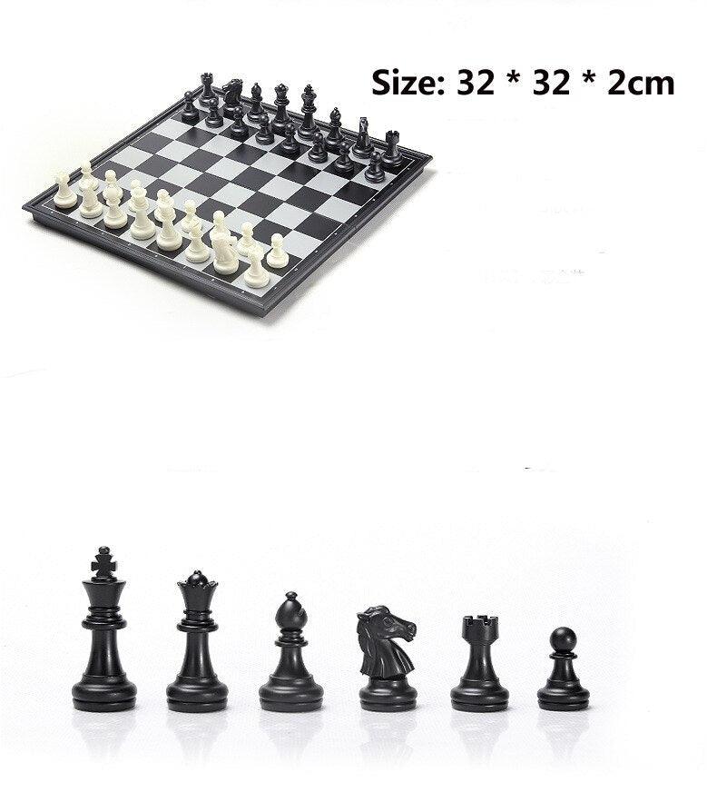 Tabuleiro de Xadrez Xadrez Jogo de xadrez dobrável não magnético com peças  de xadrez de fundo de contrapeso, jogo de xadrez de 15,7 com xadrez  artesanal e bolsas de armazenamento, jogo de