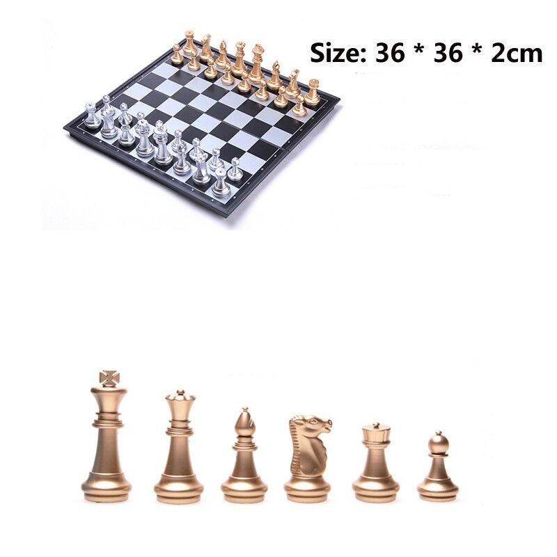 Placa de xadrez social portátil para família, jogo de luxo, damas