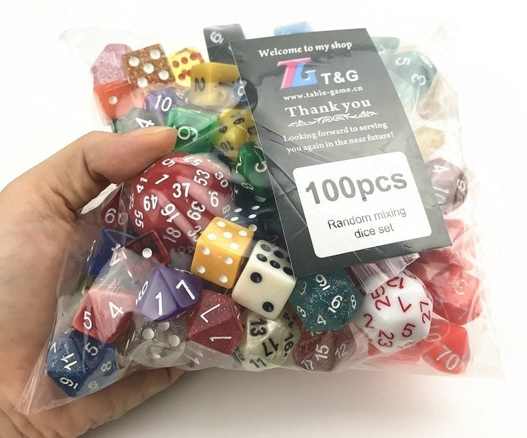 Dados de RPG Kit 100 Peças Aleatórias