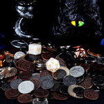 Bolsa com 60 moedas de metal para jogos RPG/Mesa/Card Game - NerdLoja