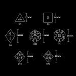 Kit Dados RPG Cor de Metal Feito em Acrílico